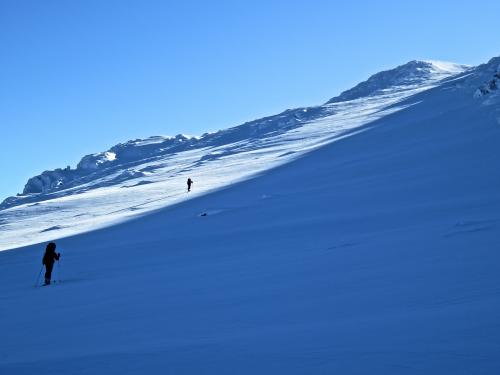 Skiing up Jagungal on a perfect day
